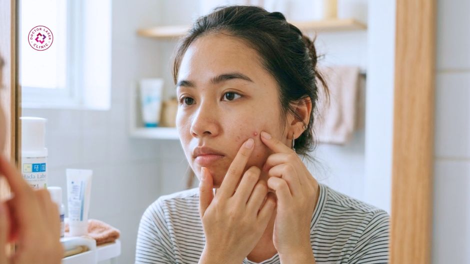 vì sao da dễ bị thâm sau khi nặn mụn