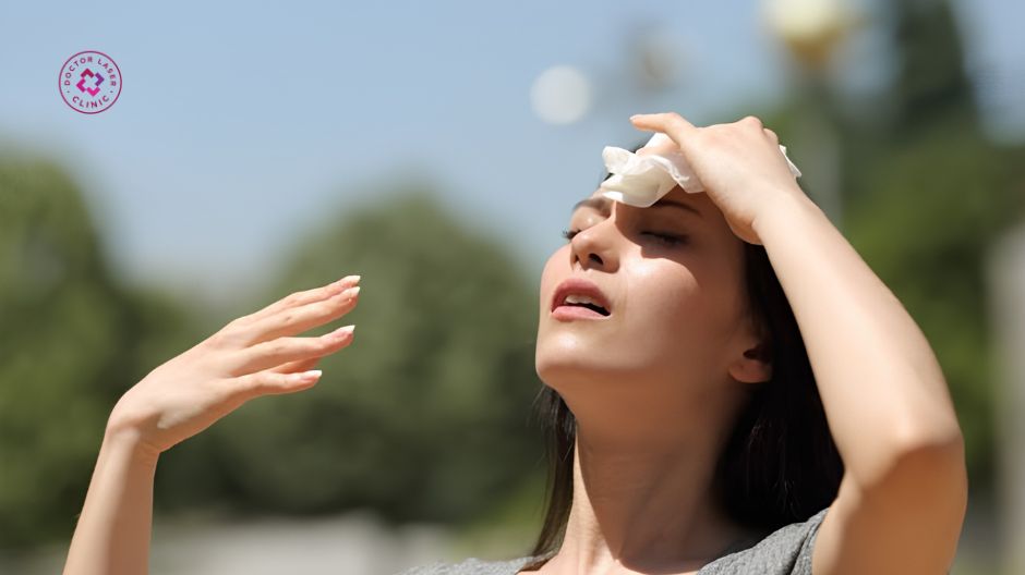 ánh nắng làm giãn mao mạch ở mũi rõ hơn