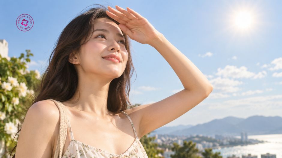 ánh nắng mặt trời làm vết thương lên da non bị thâm