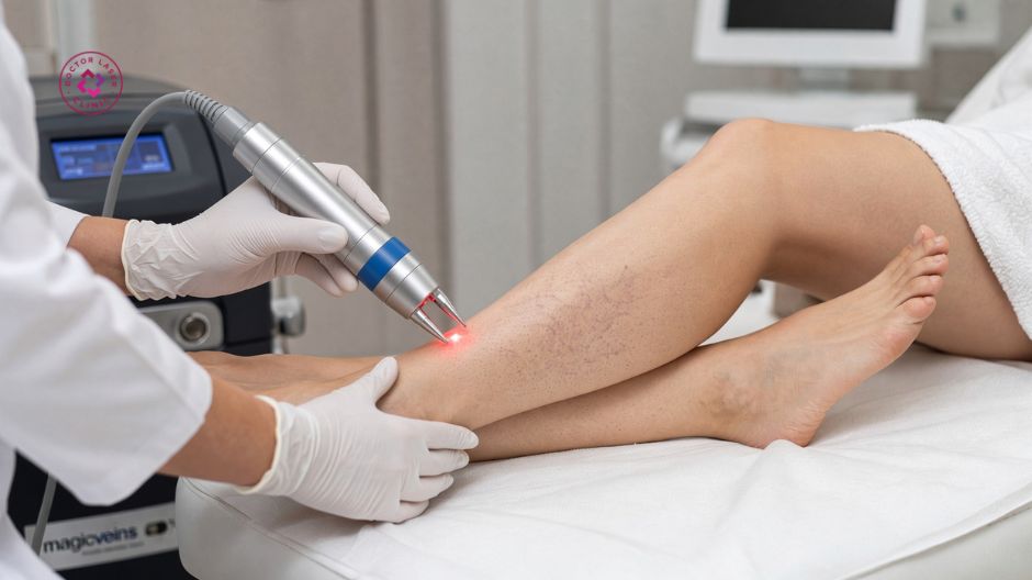 bắn laser điều trị giãn mao mạch ở chân