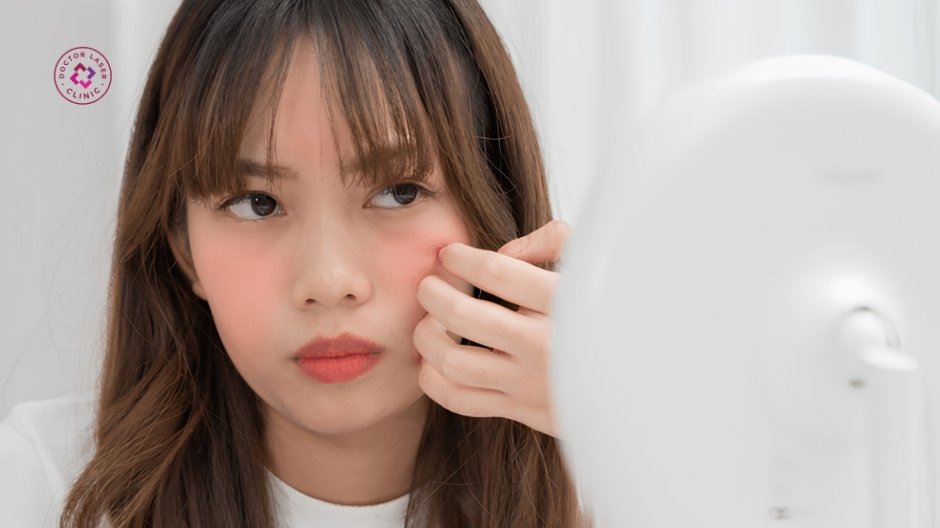 không cạy vảy sau điều trị giãn mao mạch