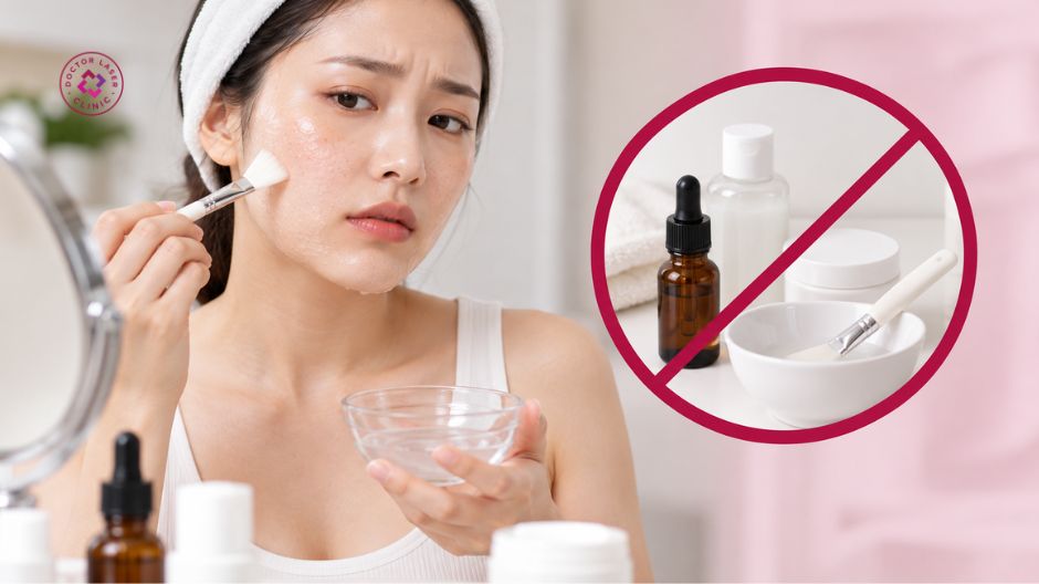 không tự peel khi da còn đỏ bong ngứa hoặc mới khép miệng