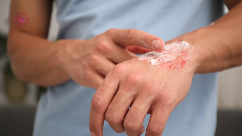 thoa sản phẩm đặc trị cho vết thương lên da non bị thâm