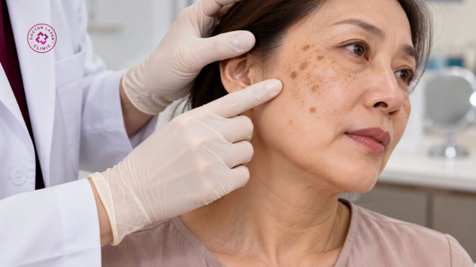 chẩn đoán tình trạng đồi mồi trên da