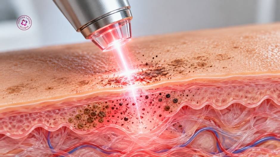 năng lượng laser quá cao gây mất sắc tố da