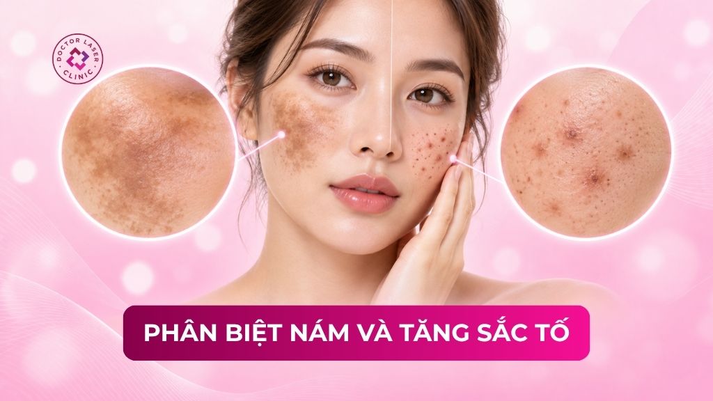 Hướng dẫn phân biệt nám và tăng sắc tố da có hình ảnh cụ thể